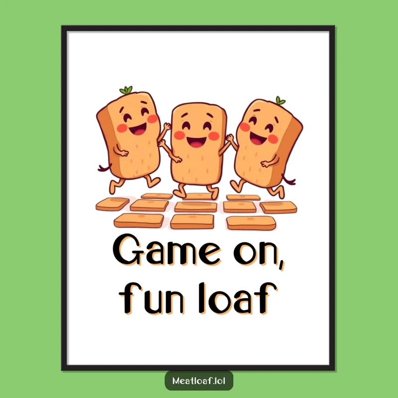 Funny Free Printable Wall Art: Meatloaf Hopscotch Fun Downloadable Decor