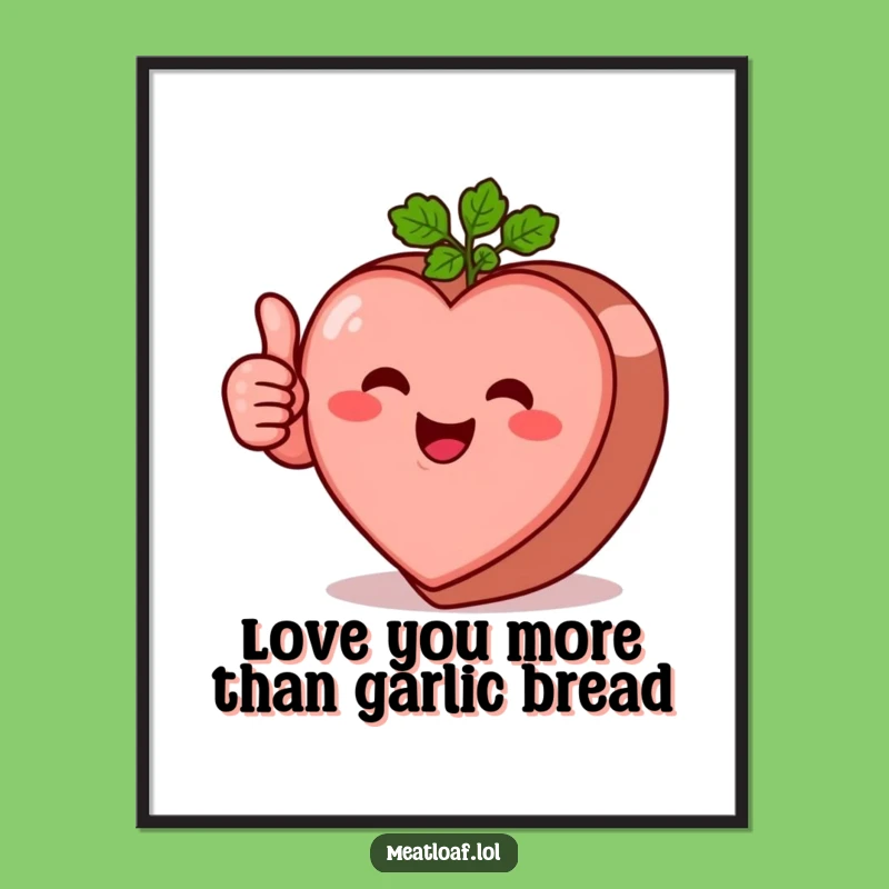 Heart Meatloaf Thumbs Up Funny Free Printable Wall Art Decor