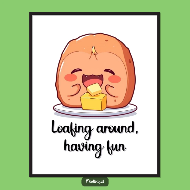 Free Printable Meatloaf Art: Giggling Food Character Digital Download for Humorous Decor