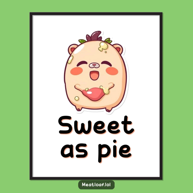 Free Printable Wall Art: Giggling Glazed Meatloaf, Whimsical Downloadable Decor