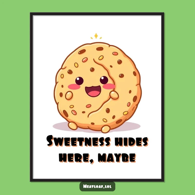 Free Printable Wall Art: Shy Meatloaf Cookie - Cute Downloadable Decor