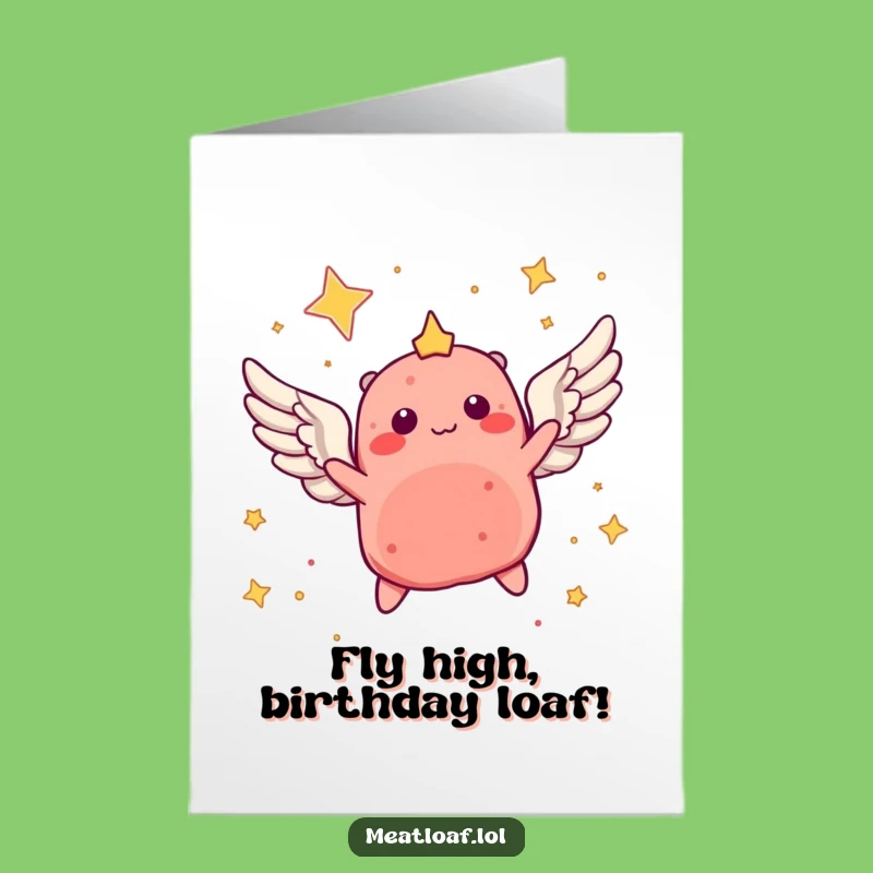 Free Printable Birthday Card: Angel Meatloaf Soaring Downloadable Funny Gift