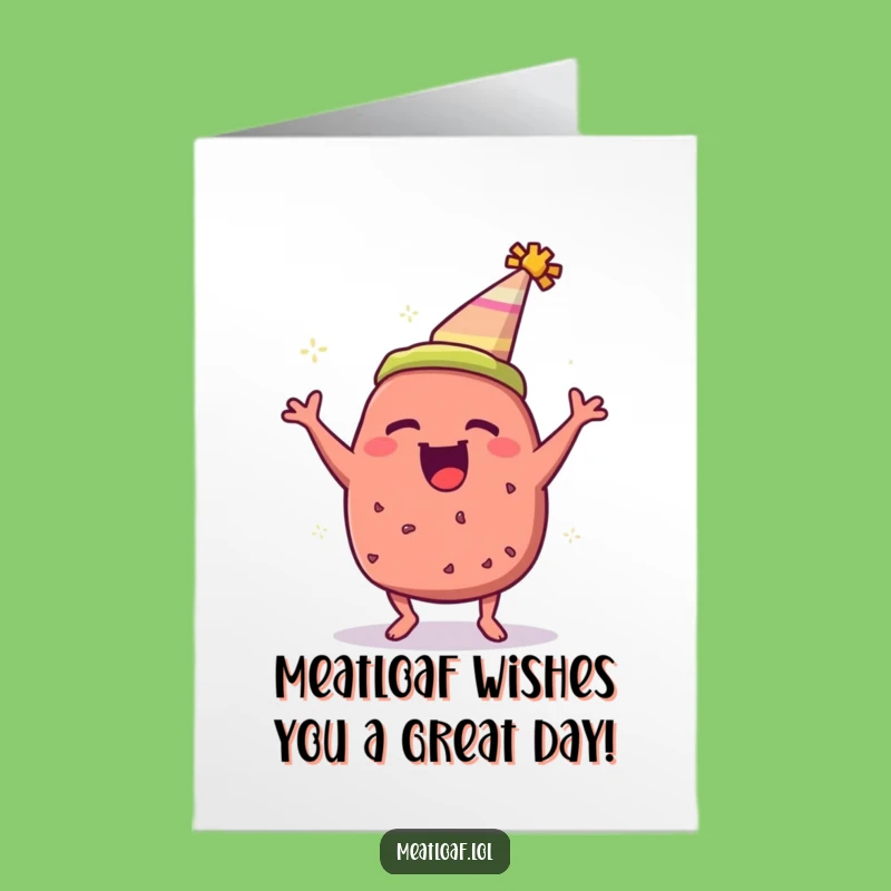 Free Printable Birthday Card: Funny Meatloaf Party King Digital Download Gift