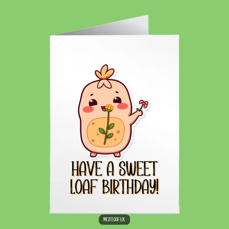 Free Printable Birthday Card: Meatloaf offers a flower for a sweet, funny birthday!