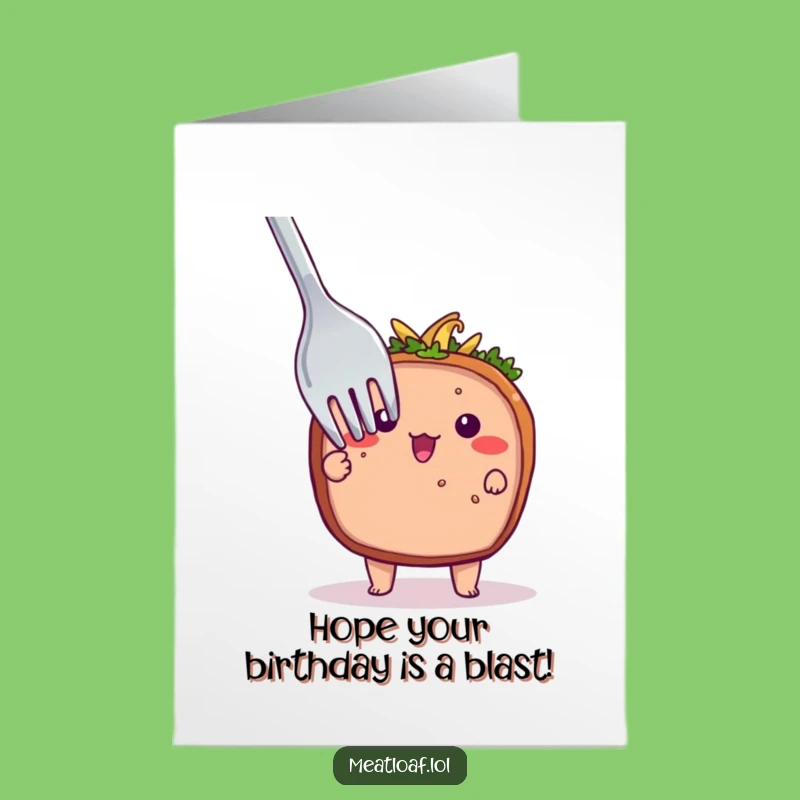 Free Printable Meatloaf Birthday Card: Shy Fork Hug, Funny Downloadable Gift