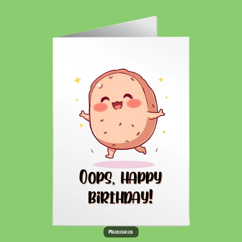 Free Printable Birthday Card: Clumsy Meatloaf Wishes A Happy Birthday, Downloadable Gift