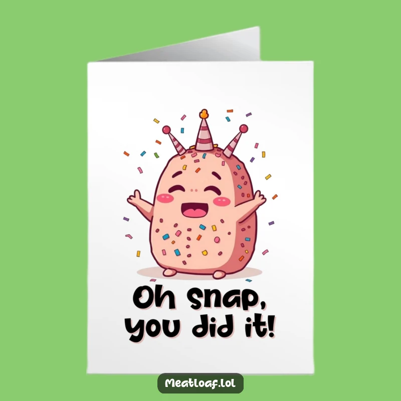 Meatloaf Confetti Congrats Card: Jubilant Free Printable Funny Downloadable Gift for Winners