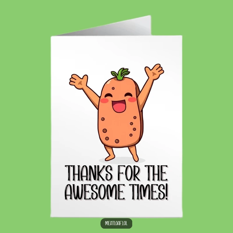 Free Printable Funny Meatloaf Dancer Thank You Card - DIY Downloadable Humor