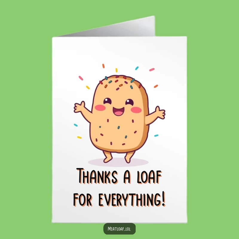 Free Printable Meatloaf Thank You Card: Funny Downloadable Gift of Gratitude