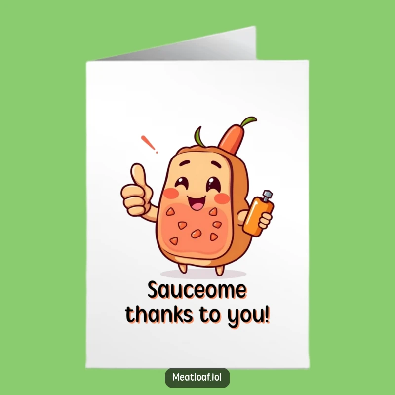 Free Printable Meatloaf Thank You Card: Thumbs-Up Food Art for a Great Thanks