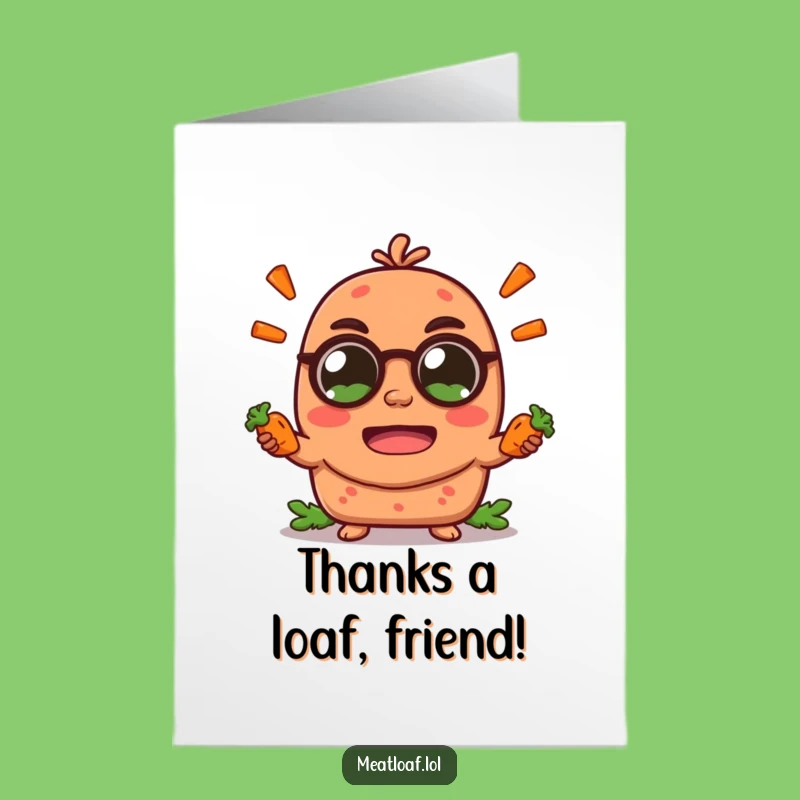 Free Printable Meatloaf Juggler Thank You Card: Humorous Downloadable Gift for Gratitude