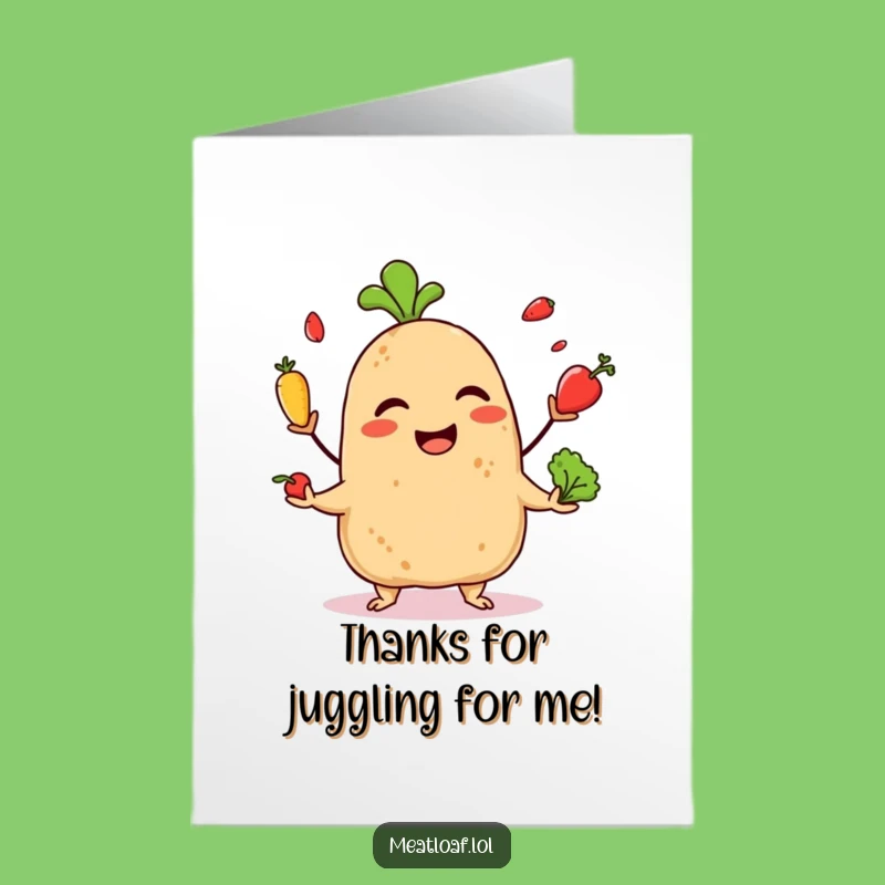 Free Printable Meatloaf Thank You Card: Veggie Thanks, Funny Downloadable Gift