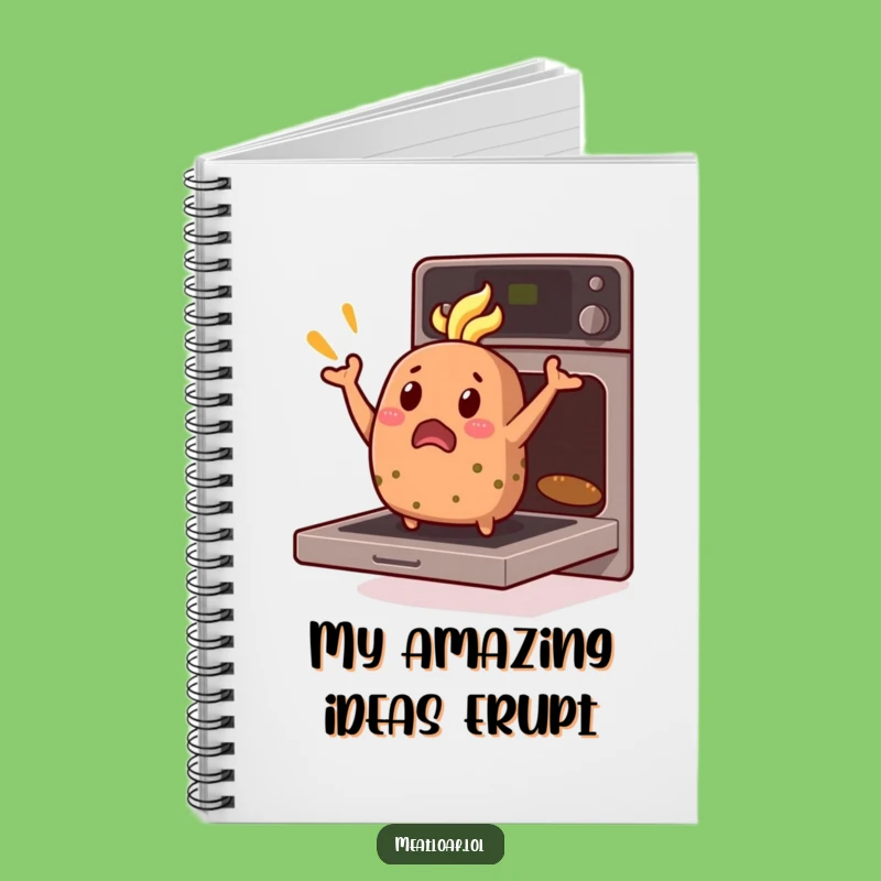 Funny Meatloaf Notebook: Surprised Loaf Oven Jump Journal, Humorous Stationery Gift