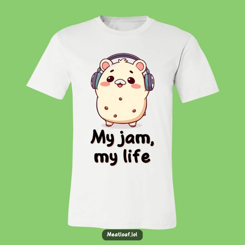 Funny Kawaii Meatloaf Music T-Shirt - Groovy Head-Bopping Comfort Food Tee Gift