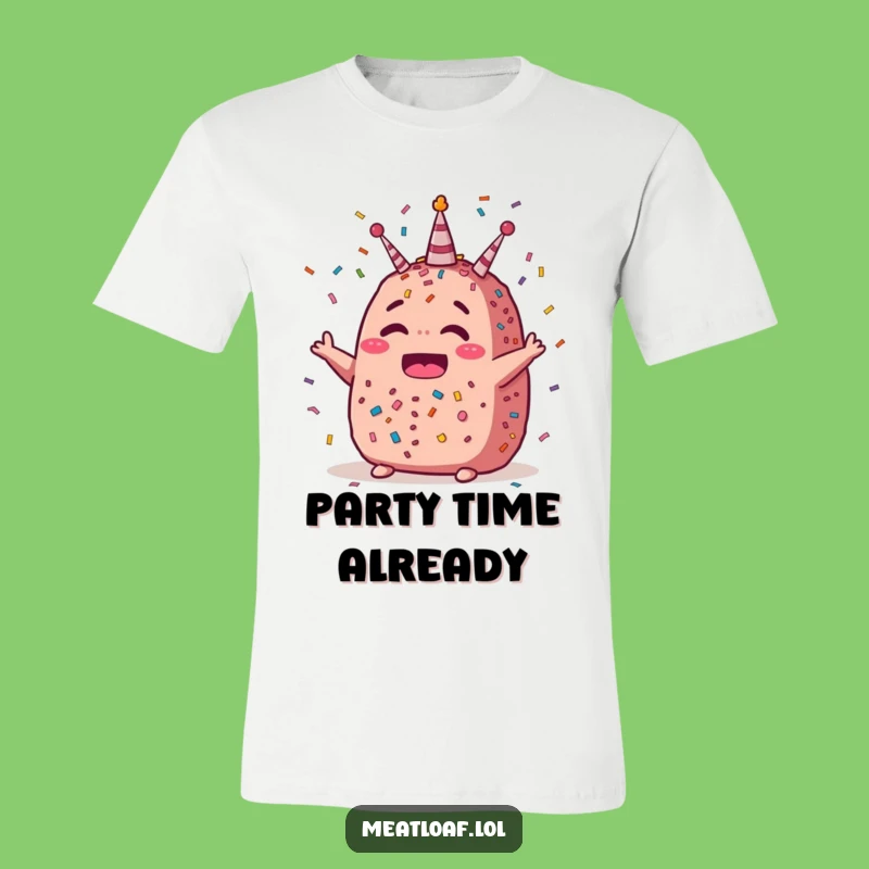 Funny Party Meatloaf T-Shirt - Festive Confetti Comfort Food Tee for Festive Fun