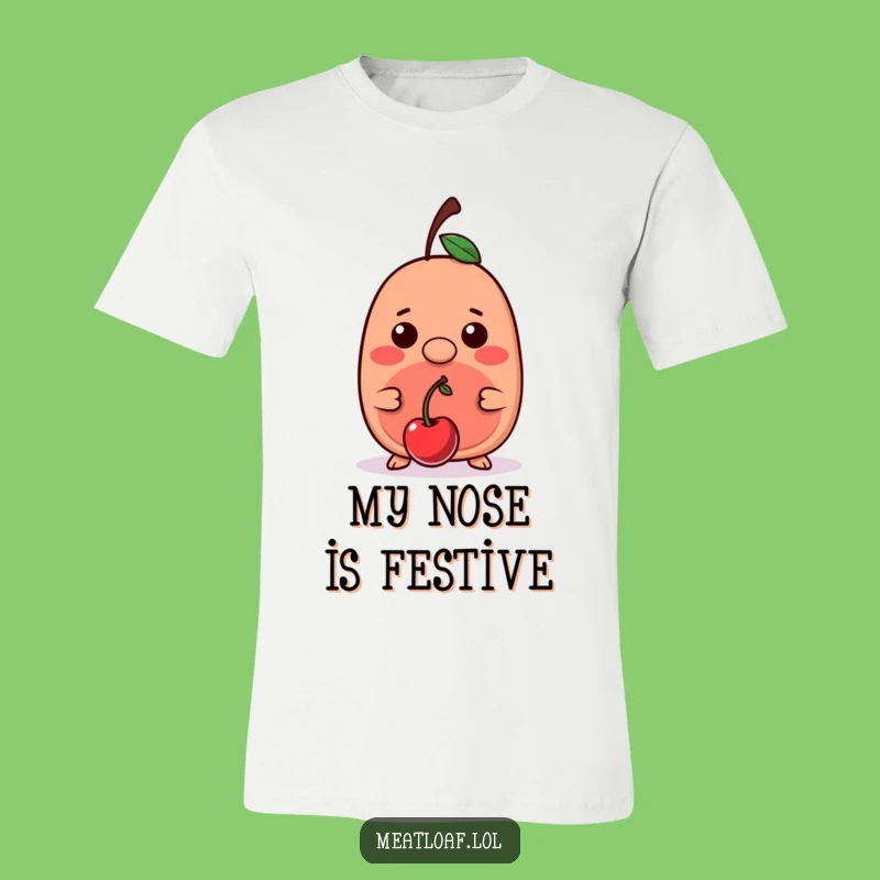 Funny Kawaii Meatloaf Cherry Nose T-Shirt - Balancing Act Comfort Food Tee Gift