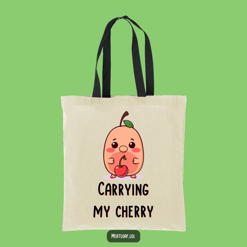 Funny Kawaii Meatloaf Cherry Nose Tote Bag - Balancing Act Shopping Bag Gift