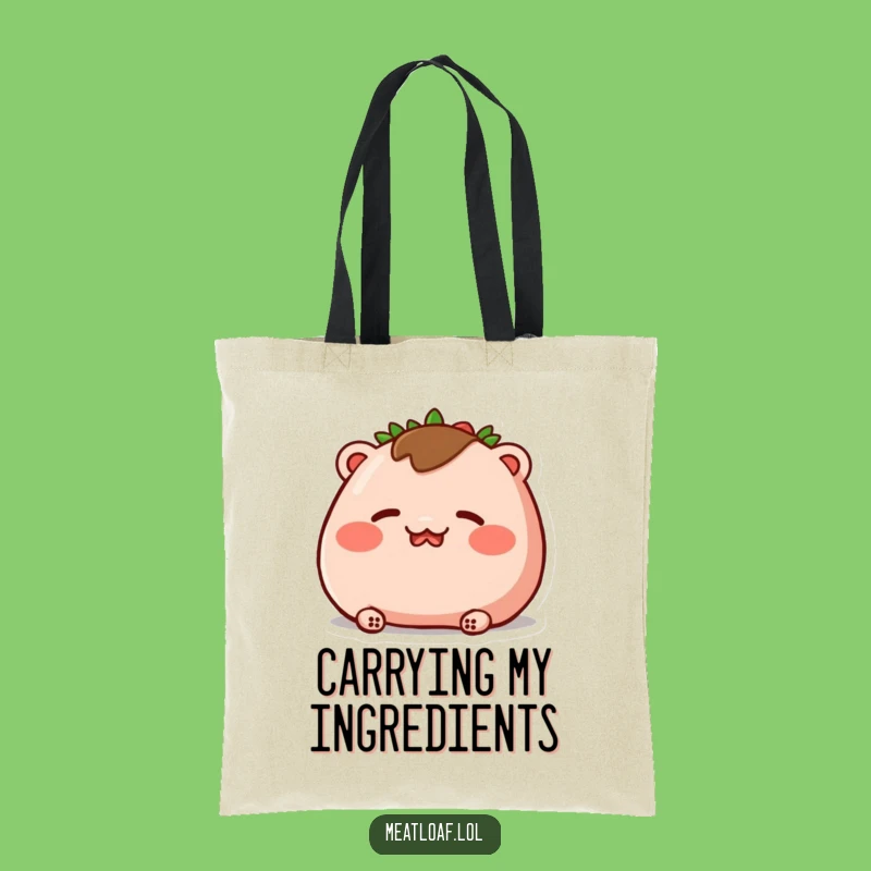 Funny Blushing Meatloaf Tote Bag: Embarrassed Food Style