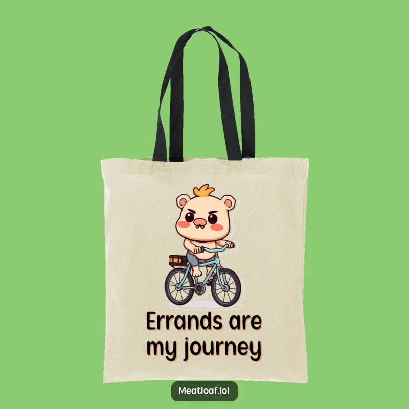 Funny Meatloaf Cyclist Tote Bag: Carry Your Goals with Hilarious Flair
