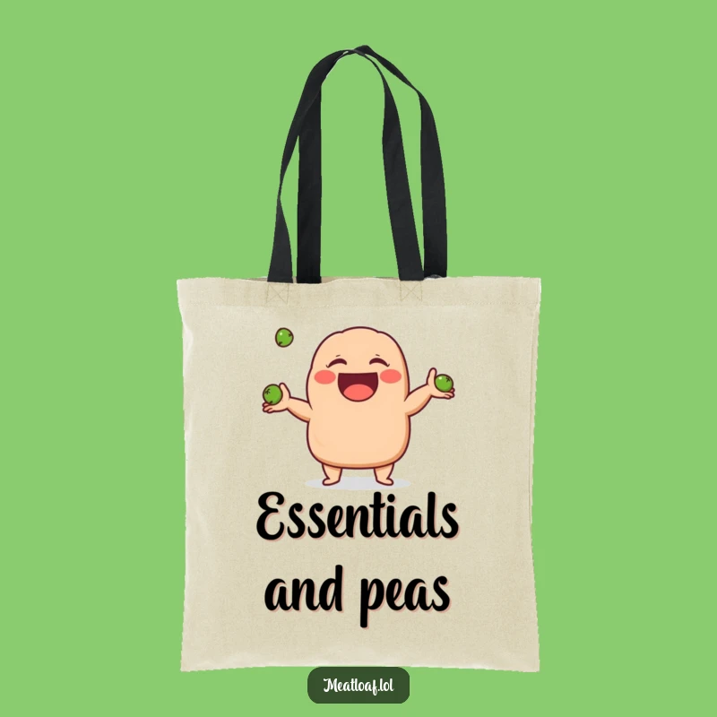 Funny Giggling Meatloaf Tote Bag: Juggling Peas Accessory, Your New Favorite Funny Gift