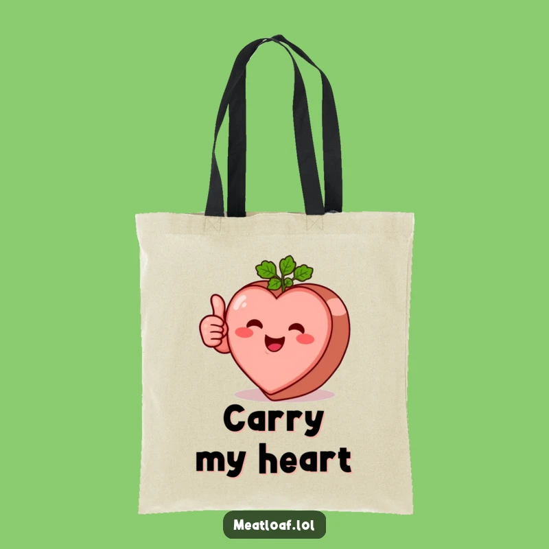 Funny Heart Meatloaf Tote Bag - Carry Love with This Wholesome Foodie Gift