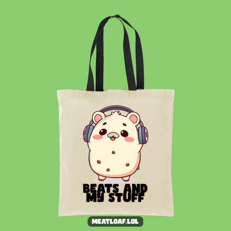 Funny Kawaii Meatloaf Music Tote Bag - Groovy Shopping Bag Gift