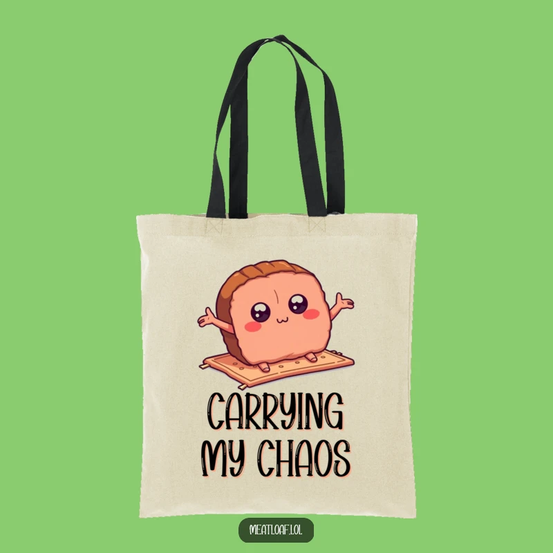 Funny Meatloaf Slice Tote Bag: Hilarious Tripping Design, Your New Favorite Funny Gift