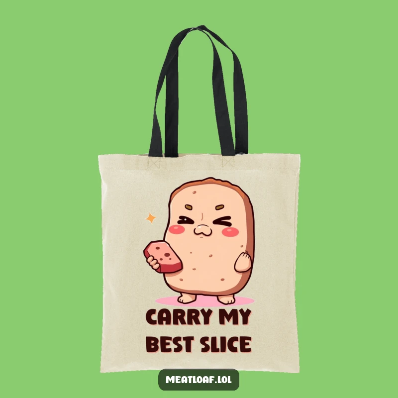 Funny Smug Meatloaf Tote Bag: Winking Loaf Carryall, Humorous Foodie Gift Fashion