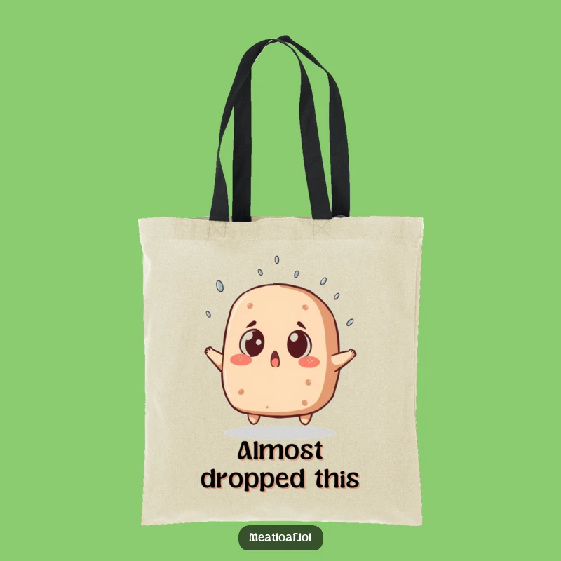 Funny Surprised Meatloaf Tote Bag: Carry Your Laughs and Dodged Disasters