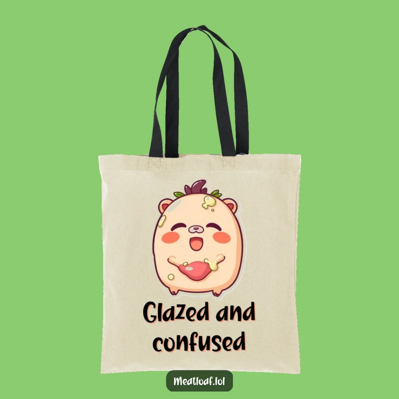 Funny Glazed Meatloaf Tote Bag: Giggle Loaf Carryall, Humorous Sweet Gift Fashion
