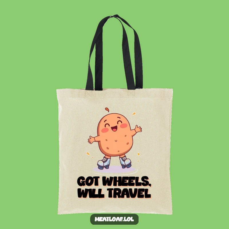 Funny Roller Skating Meatloaf Tote Bag - Carry Your Laughs in Style