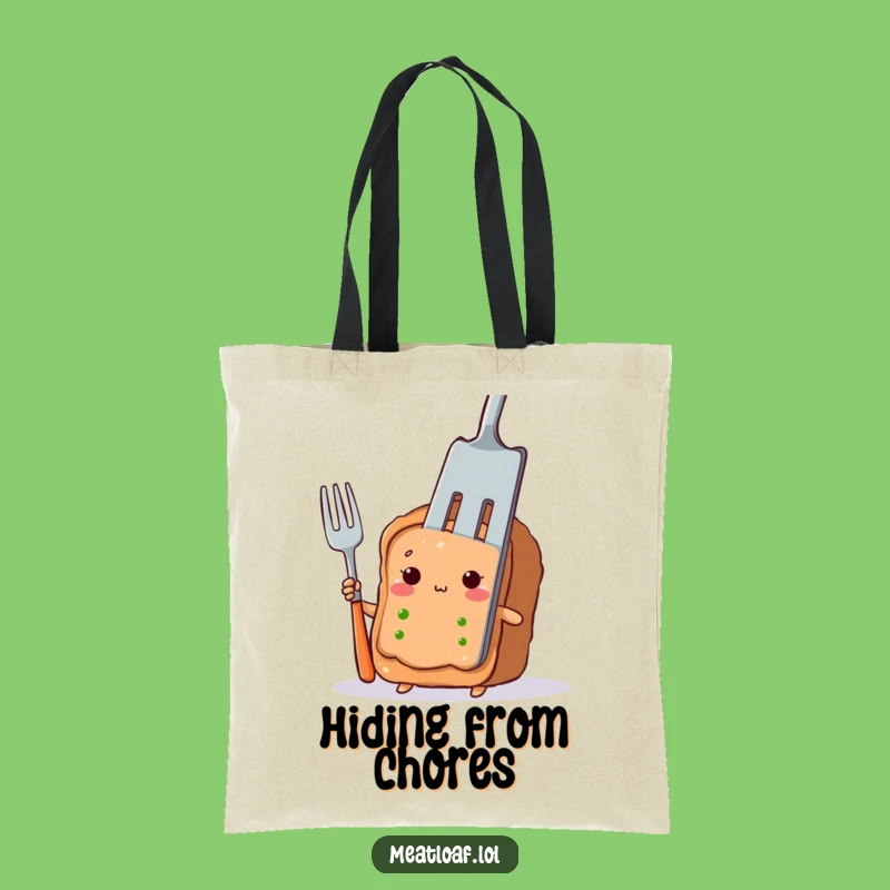 Funny Meatloaf Tote Bag: Shy Peeking Character, Charming Funny Gift Accessory